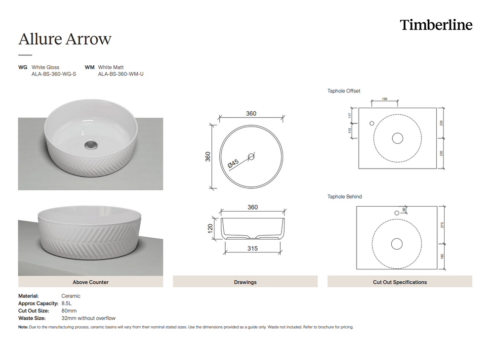 Product Specification Information