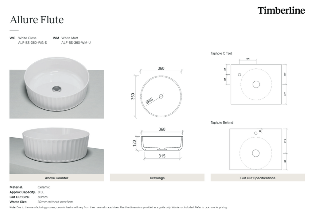 Product Specification Information