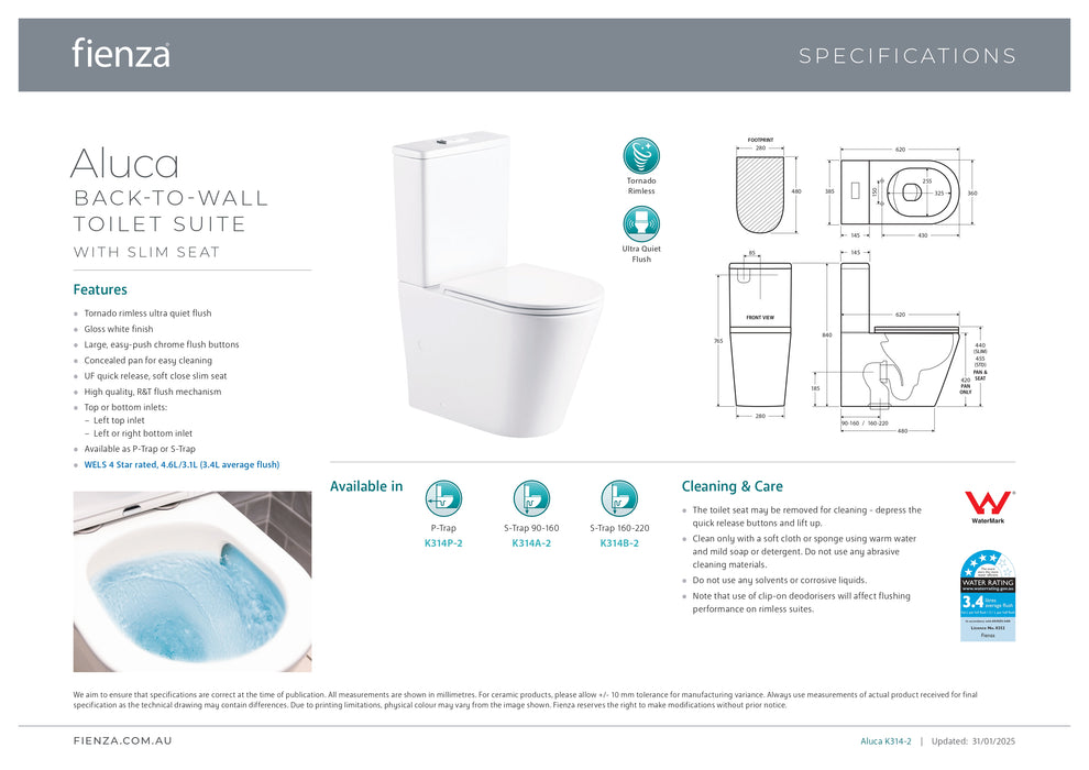 Fienza Aluca Back To Wall Suite