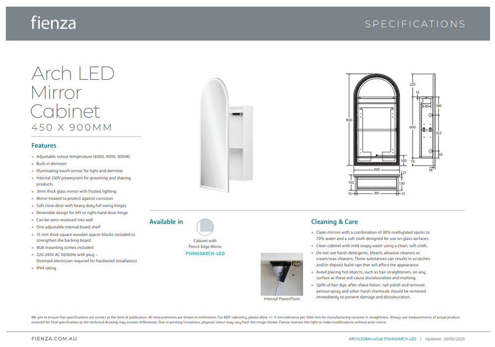 Product Specification Information