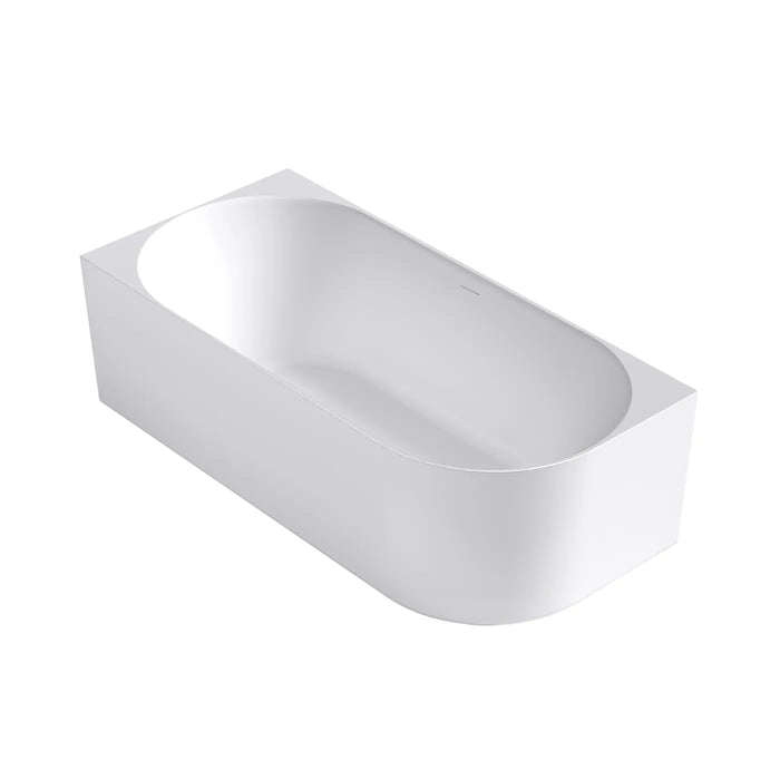 Attica Celine Left Corner 1700 Matte White Bath with Overflow 2