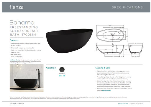 Product Specification Information