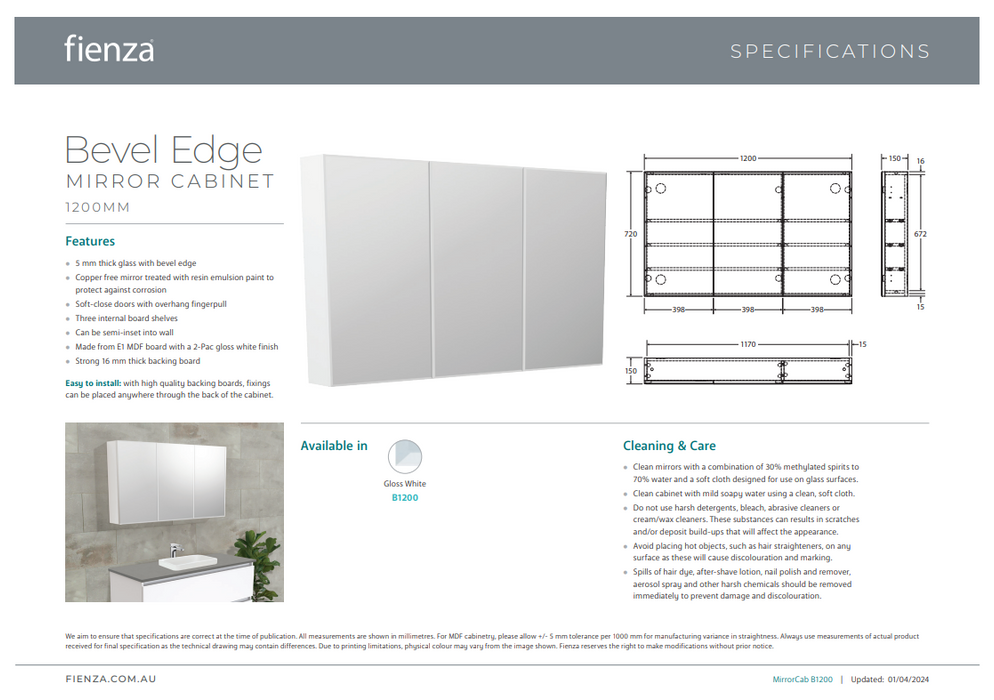 Product Specification Information
