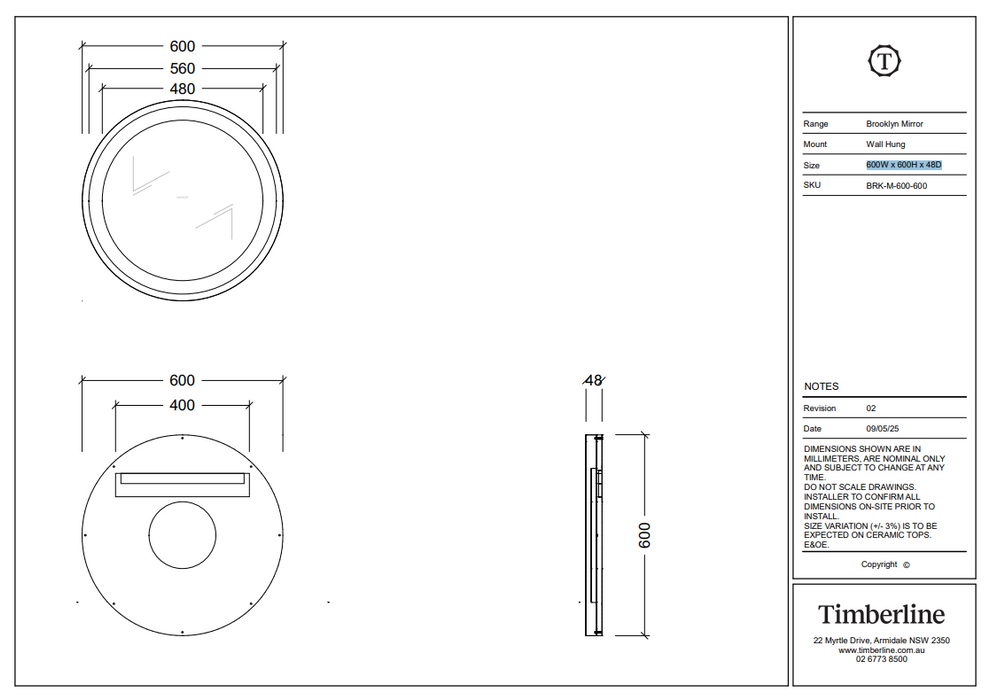 Product Specification Information