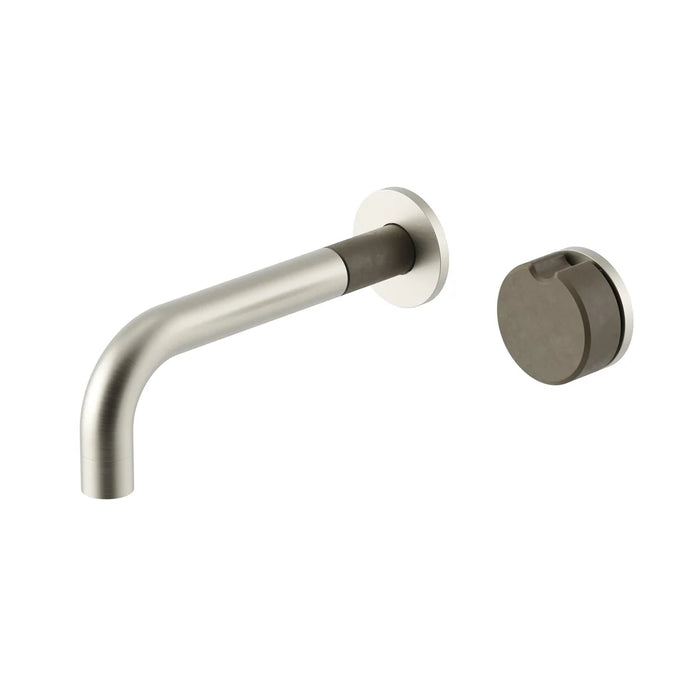 Meir X Nood Co. Alchemy Series Progressive Wall Mixer Set (Brushed Nickel x Olive)