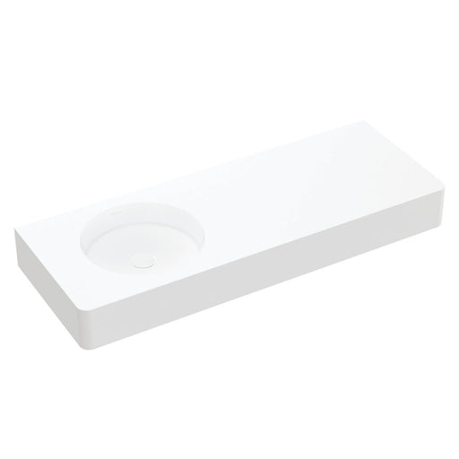 Fienza Encanto 1200 Solid Surface Wall Basin Left-Hand Bowl (0 Taphole)