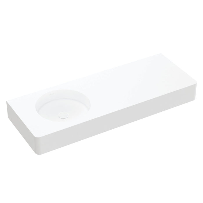 Fienza Encanto 1200 Solid Surface Wall Basin Left-Hand Bowl (0 Taphole)