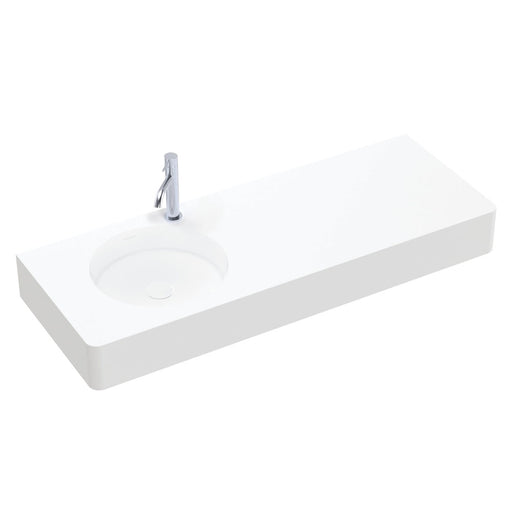 Fienza Encanto 1200 Solid Surface Wall Basin Left-Hand Bowl (1 Taphole)
