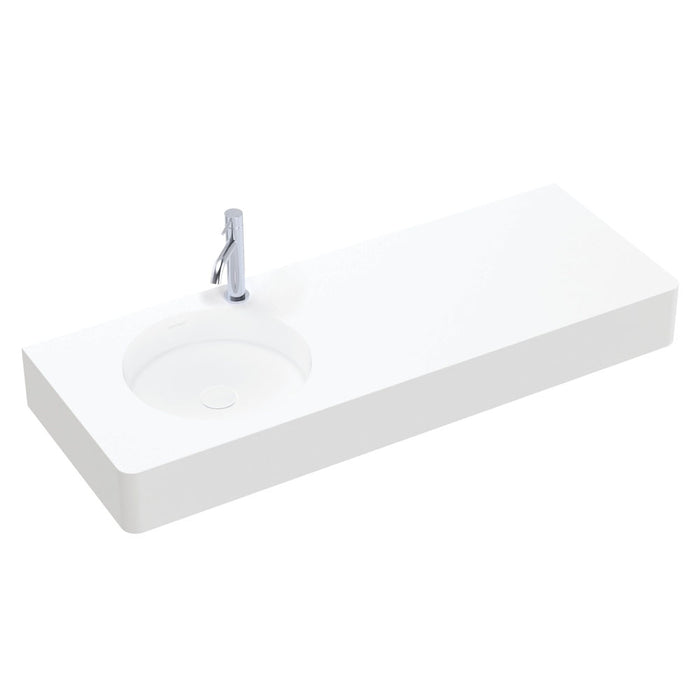 Fienza Encanto 1200 Solid Surface Wall Basin Left-Hand Bowl (1 Taphole)