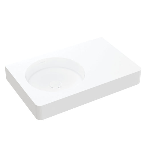 Fienza Encanto 700 Solid Surface Wall Basin (Left-hand Bowl No Taphole)
