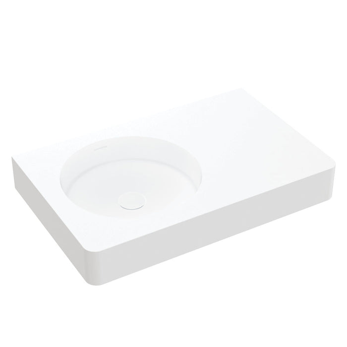 Fienza Encanto 700 Solid Surface Wall Basin (Left-hand Bowl No Taphole)