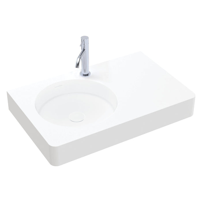 Fienza Encanto 700 Solid Surface Wall Basin (Left-hand Bowl 1 Taphole)