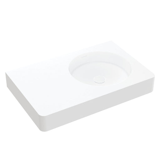 Fienza Encanto 700 Solid Surface Wall Basin (Right-hand Bowl No Taphole)