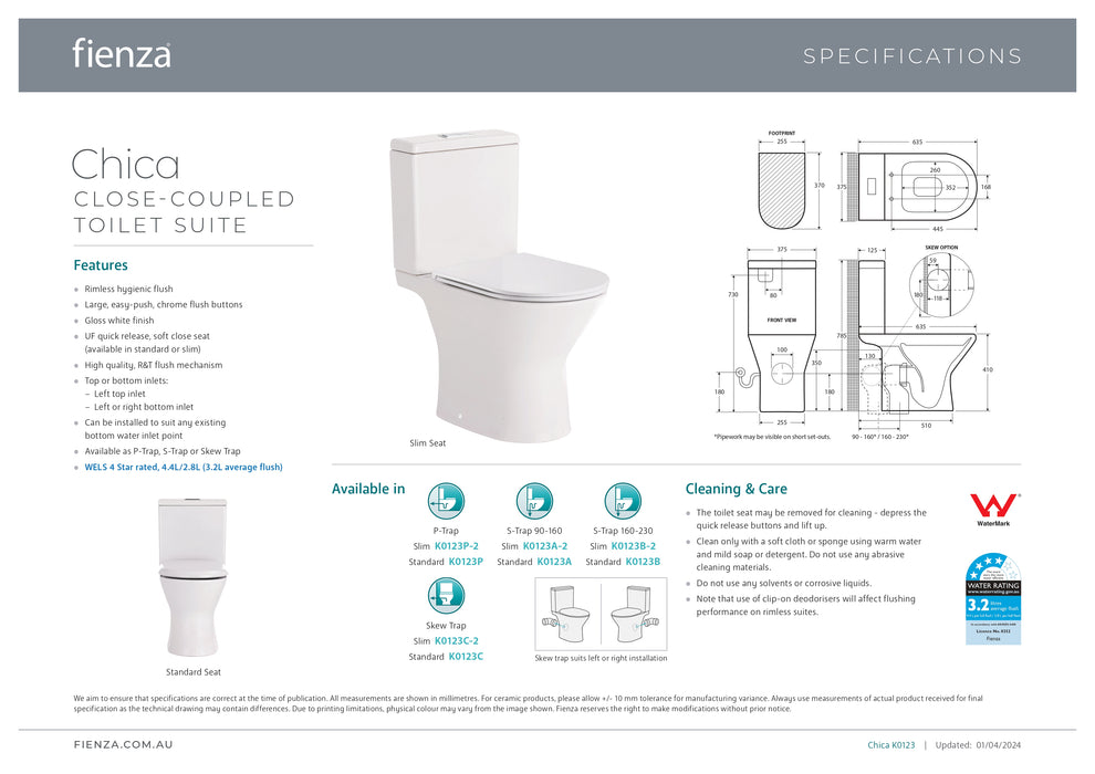 Fienza Chica Back To Wall Suite