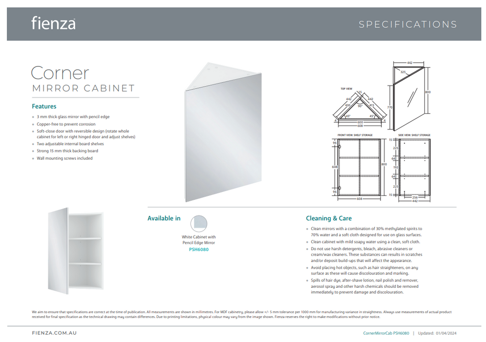 Product Specification Information