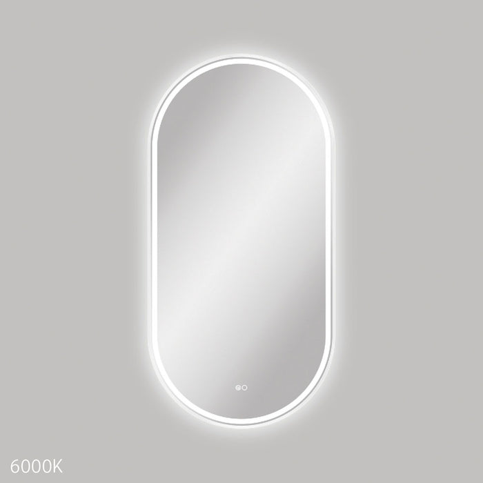 Fienza Empire LED Framed Mirror 600 x 1200mm (Matte White)