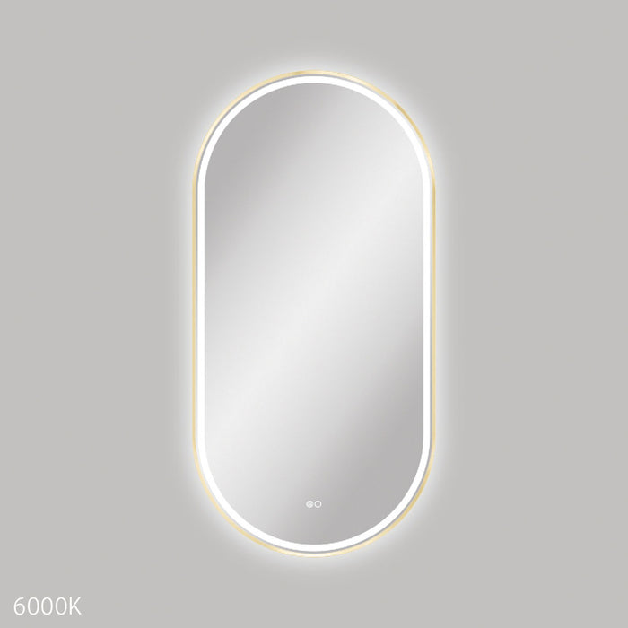 Fienza Empire LED Framed Mirror 600 x 1200mm (Urban Brass)