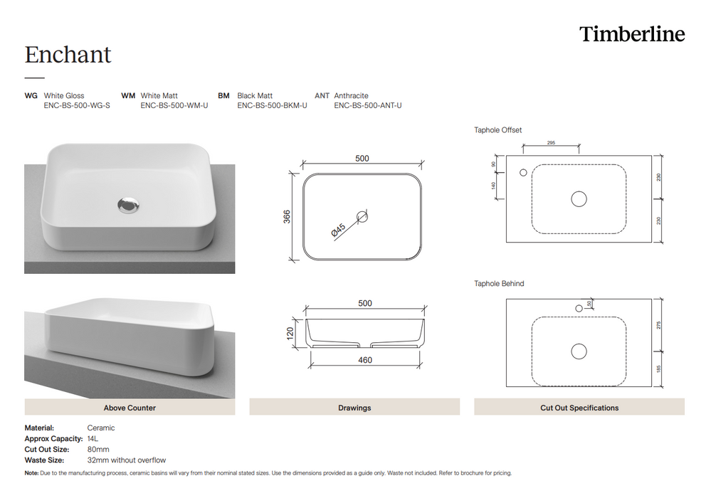 Product Specification Information