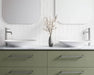 Timberline Feather Basin (Gloss White) on double bowl vanity