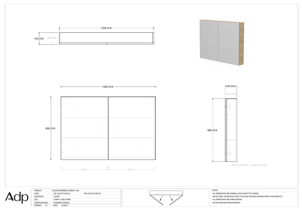 Glacier 1200 Mirror Cab 2 door specs
