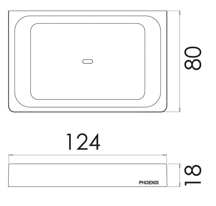 Gloss Soap Dish (Brushed Carbon)
