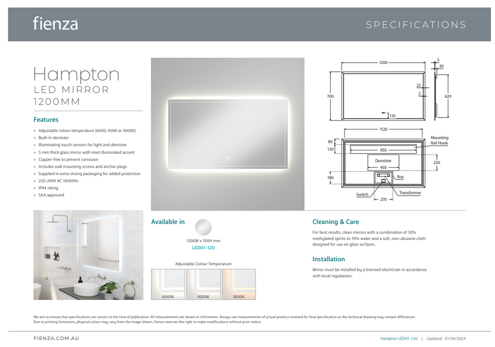 Product Specification Information
