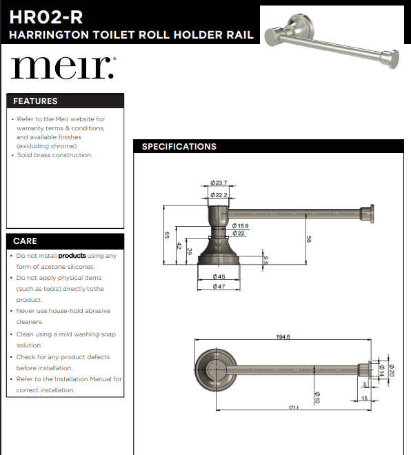 Product Specification Information