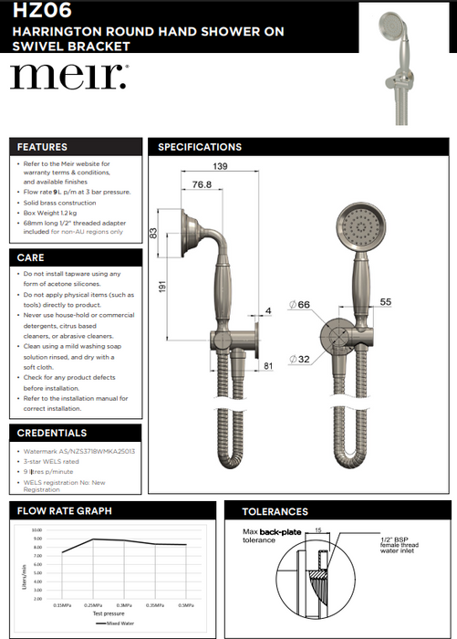 Product Specification Information