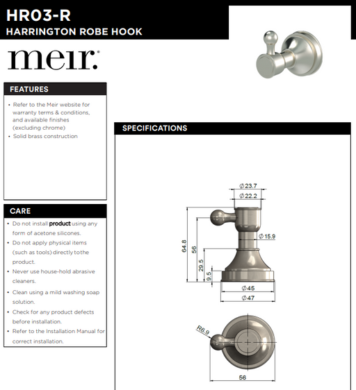 Product Specification Information