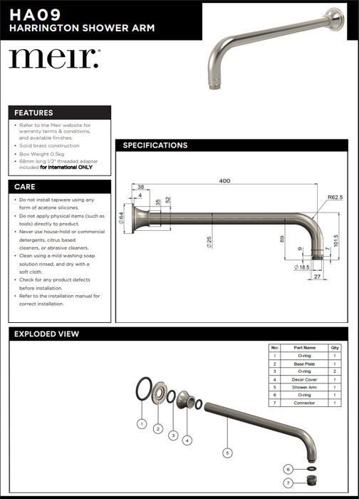 Product Specification Information