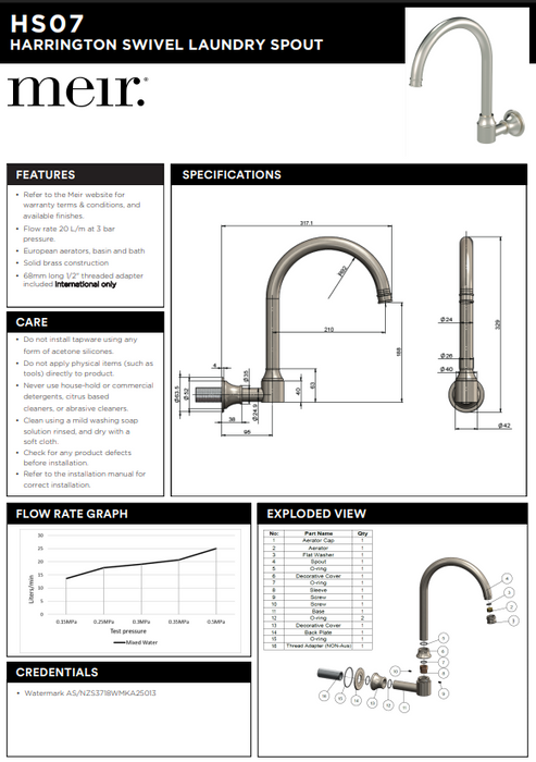 Product Specification Information