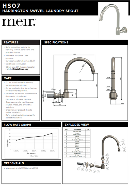 Product Specification Information