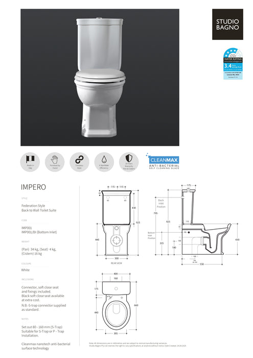 Studio Bagno Impero Back To Wall Suite
