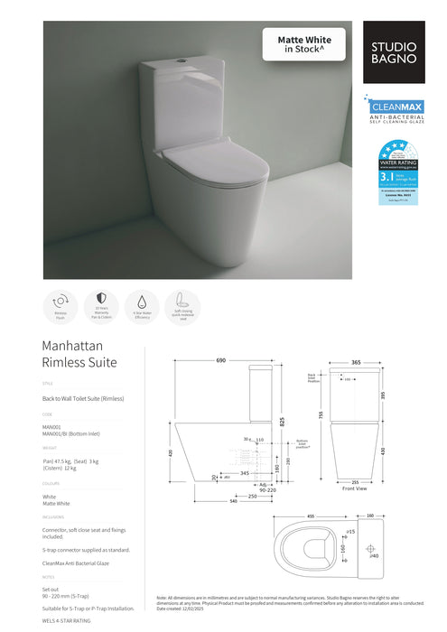 Manhattan Rimless Back To Wall Suite