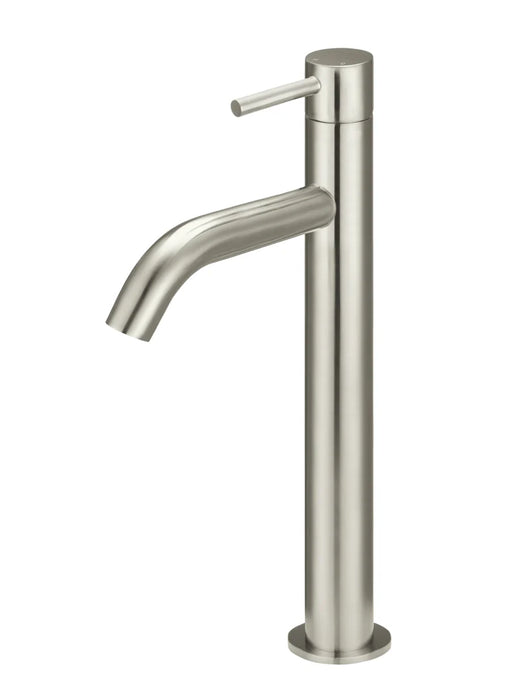 Piccola Tall Basin Mixer Tap with 130mm Spout (Brushed Nickel)