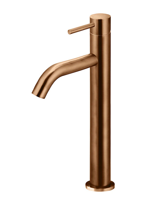 Piccola Tall Basin Mixer Tap with 130mm Spout (Lustre Bronze)