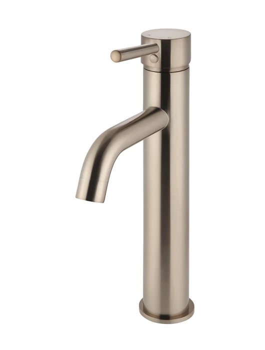 Round Tall Basin Mixer Curved (Champagne)