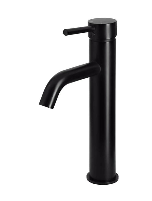 Round Tall Basin Mixer Curved (Matte Black)