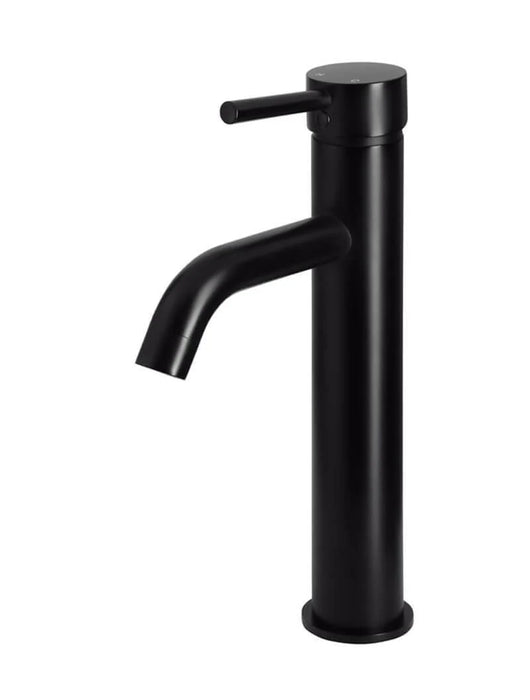 Round Tall Basin Mixer Curved (Matte Black)
