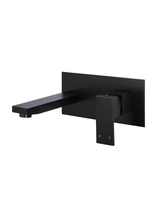 Square Wall Basin Mixer and Spout (Matte Black)