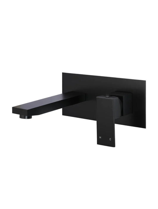Square Wall Basin Mixer and Spout (Matte Black)
