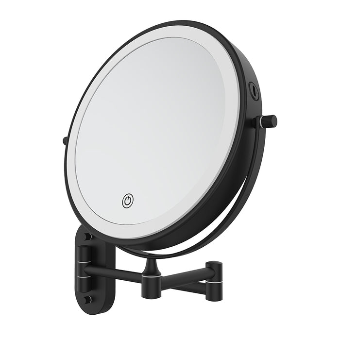 Swivel LED Magnifying Mirror (Matte Black)