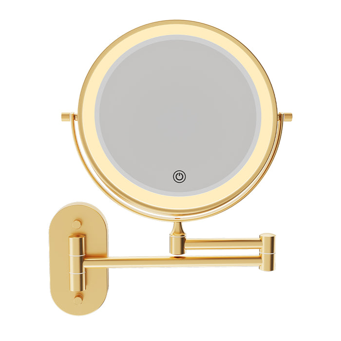 Swivel LED Magnifying Mirror showing its warmest LED setting