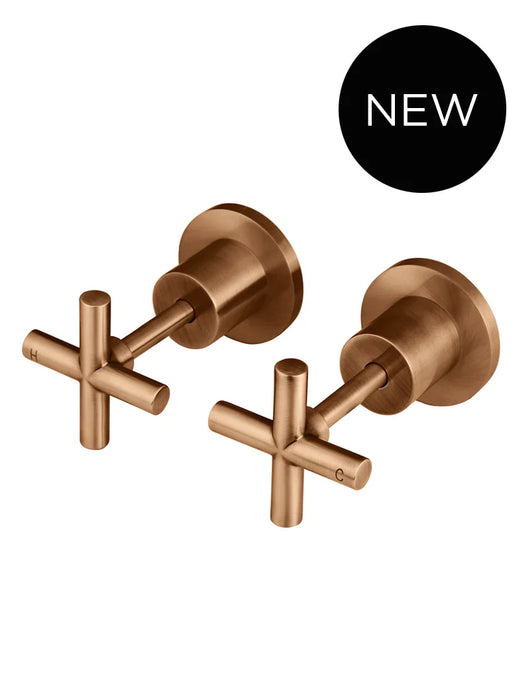 Meir Round Cross Handle Jumper Valve Wall Top Assemblies - Multiple Colour Options