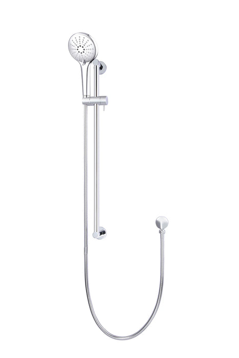 Round Three Function Hand Shower on Rail Column (Chrome)
