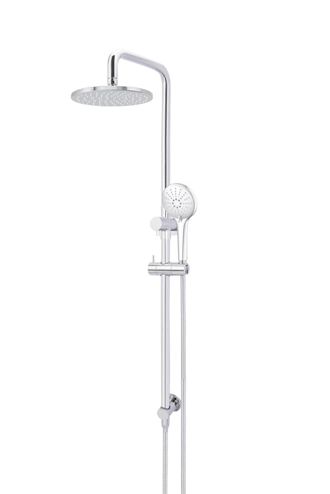Meir Round Combination Shower Rail, 200mm Rose, Three-Function Hand Shower (Polished Chrome)