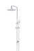 Meir Round Combination Shower Rail, 200mm Rose, Three-Function Hand Shower (Polished Chrome)