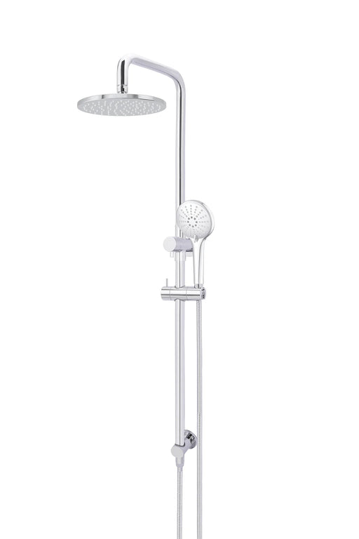 Meir Round Combination Shower Rail, 200mm Rose, Three-Function Hand Shower (Polished Chrome)