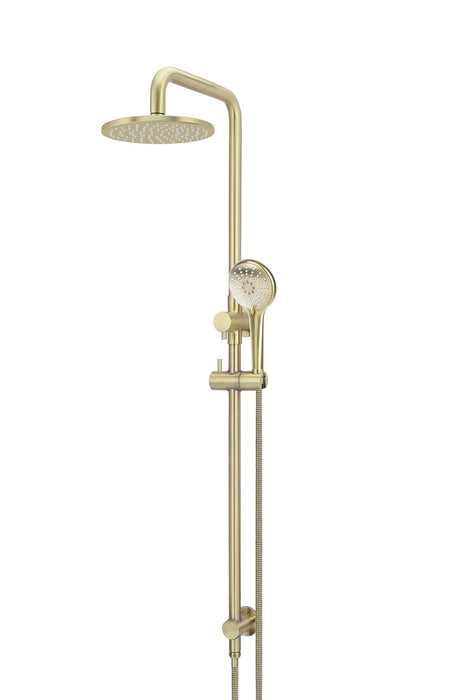 Meir Round Combination Shower Rail, 200mm Rose, Three-Function Hand Shower (PVD Tiger Bronze