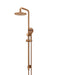 Meir Round Combination Shower Rail, 200mm Rose, Three-Function Hand Shower (PVD Lustre Bronze)
